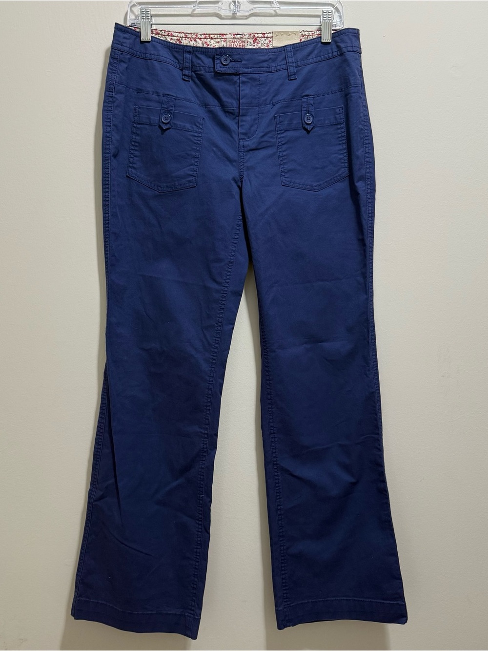 Canyon River Blues Navy with Coral Trim Floral-Lined Pants